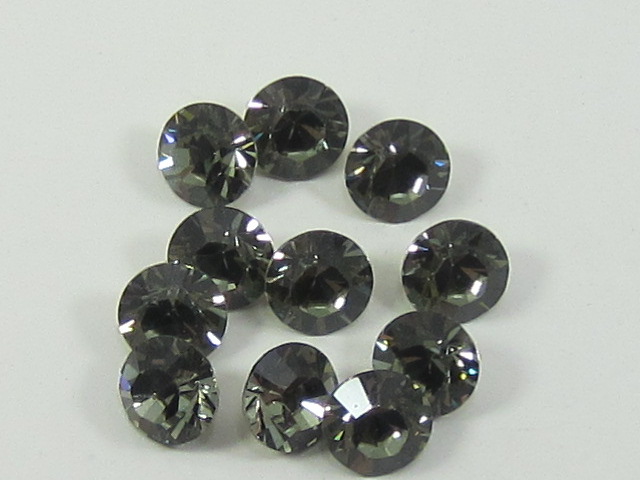 36 pcs. 29ss BLACK DIAMOND (maxima) POINTED BACK PRECIOSA Rhinestones